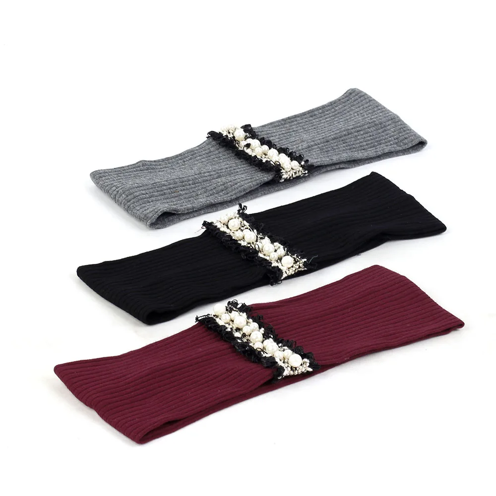 Женская эластичная резиновая повязка на голову для йоги изящные жемчужные