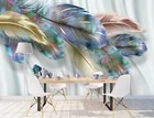 Настенные 3D-обои Bacal в скандинавском стиле с синими перьями, абстрактное искусство, домашний декор для гостиной, настенные бумаги