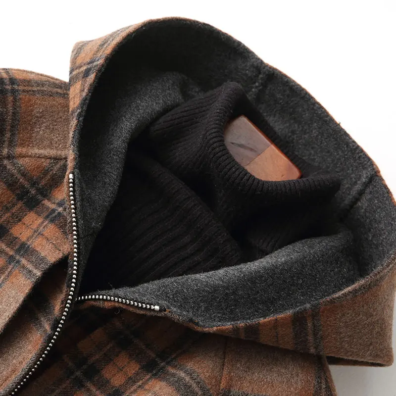 

quality Superior 2021 Wool New Coat Women Double sided 200% Wool Coat Female Winter Jacket Hooded Outerwear manteau femme