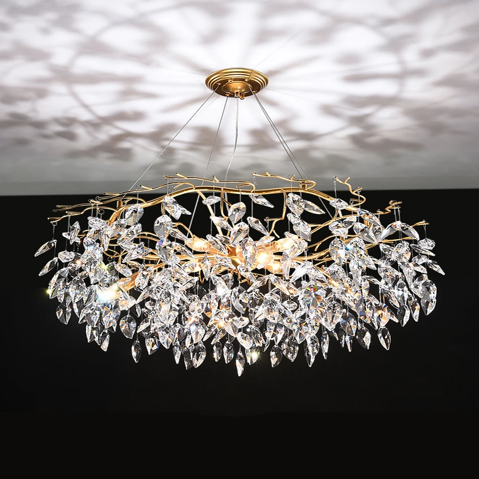 

Modern Art Led Chandelier Luxury Crystal Chandeliers Nordic Living Room Dining Room Villa Suspended Lamp Hall Lighting Lustres