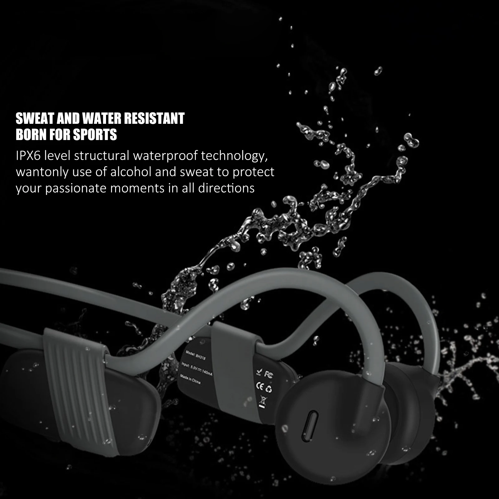 

BH318 Bluetooth5.0 Bone Conduction Bluetooth Ergonomic Design Wireless Speech Recognition Headphone For Running Cycling Driving
