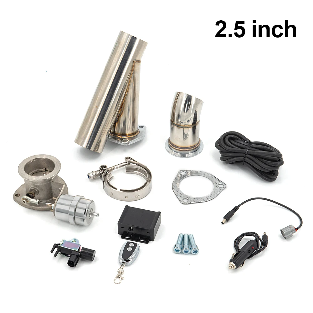 

Universal 2.5 inch 3 inch exhaust cutout remote control with vacuum actuator y pipe bypass exhaust cutout pipe