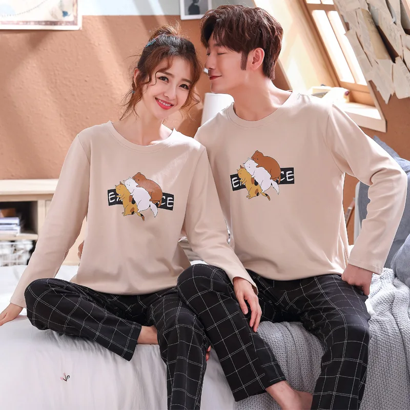 Wontive мужской Пижамный костюм осень клетчатые штаны пара пижам пижама с длинным