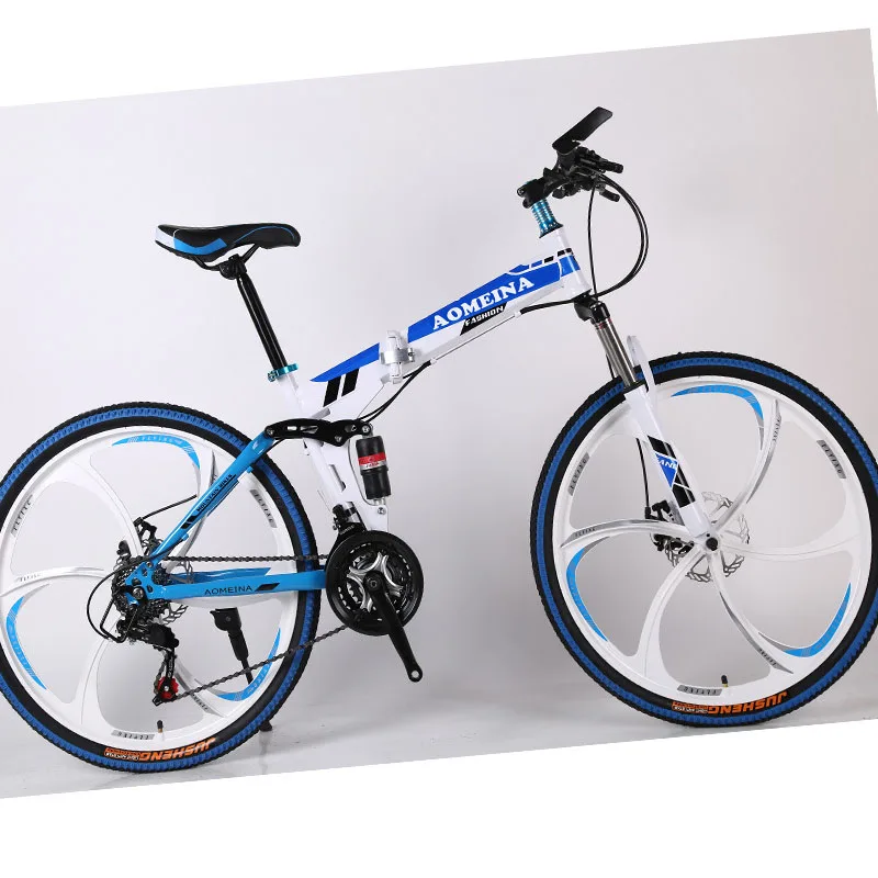 Складной горный велосипед для взрослых колеса 26 дюймов двойная амортизация