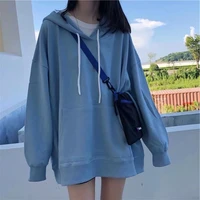 solid long sleeve oversized all match hooded sweatshirt lady casual pullover tops autumn new women korean style hoodies
