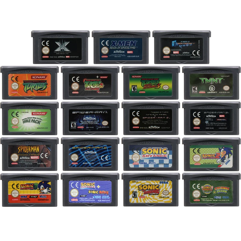 

Video Game Cartridge 32 Bit Game Console Card for Nintendo GBA DS Sonic Games Series Sonic Advance TEENAGE MUTANT NINJA TURTLES
