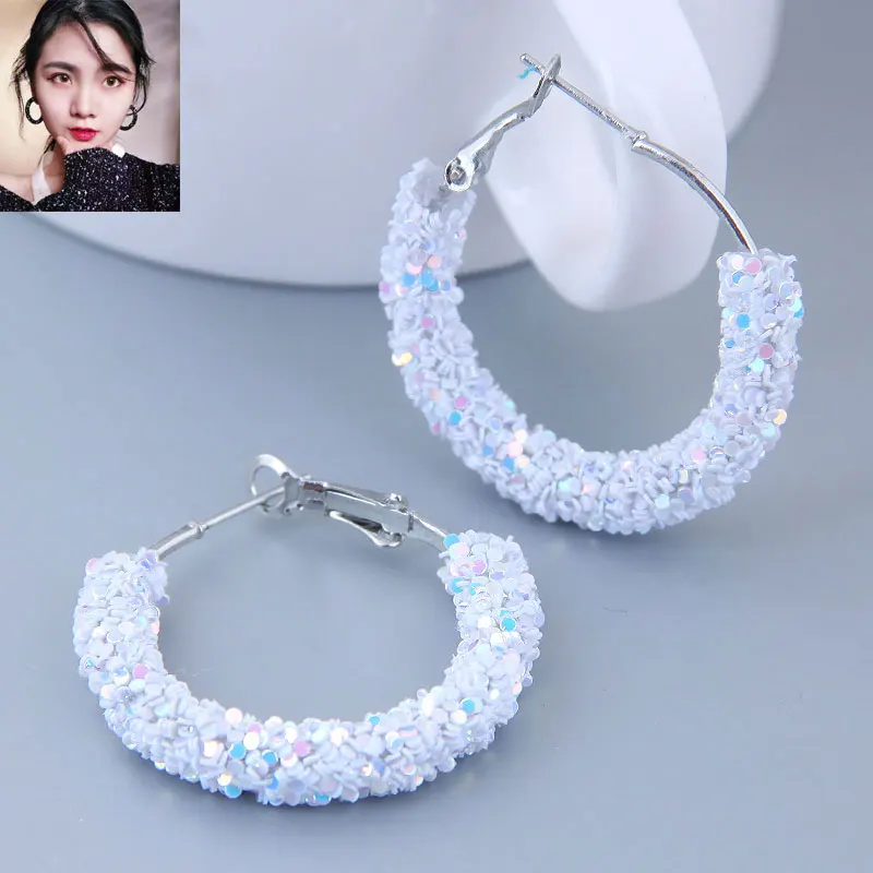 Модные большие серьги в Корейском стиле для женщин женские модные серебряные