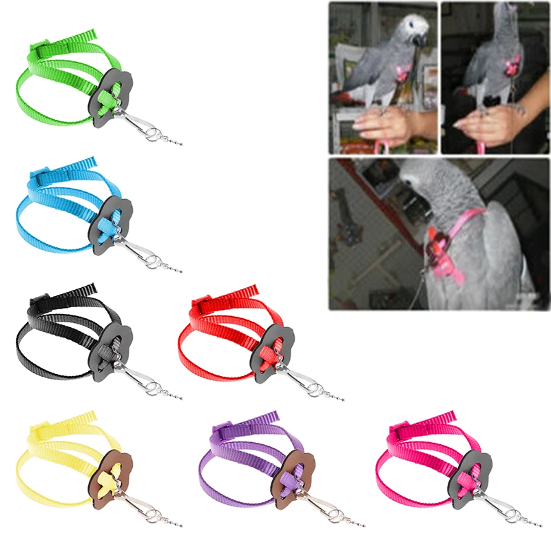 

Pet Parrot Bird Harness Leash Outdoor Adjustable Training Rope Anti Flying Traction Strap Portable Soft Band шлейка для попугая
