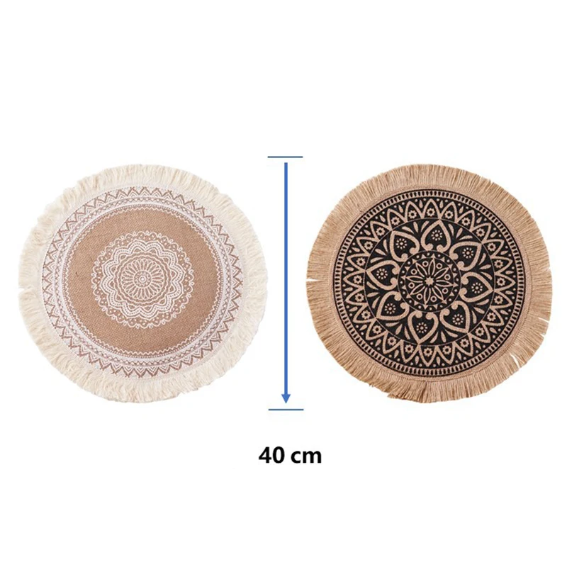 40 см с цветочным узором в богемном стиле Настольный коврик из чистого хлопка