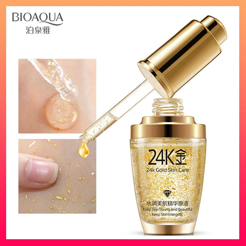 BIOAQUA 24K Золотая Сыворотка для лица увлажняющий крем эссенция крем отбеливающий дневной крем Гиалуроновая кислота против старения против морщин уход за кожей