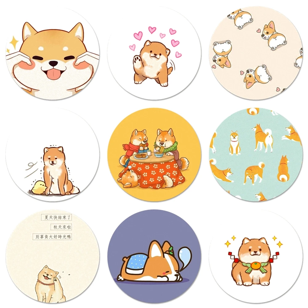 Магнитные наклейки-открывашки для холодильника с изображением смешной декорации для дома на кухне с собакой Шиба Ину "Брашвуд Доге" и надписью "Пиво Кола" 58 мм.