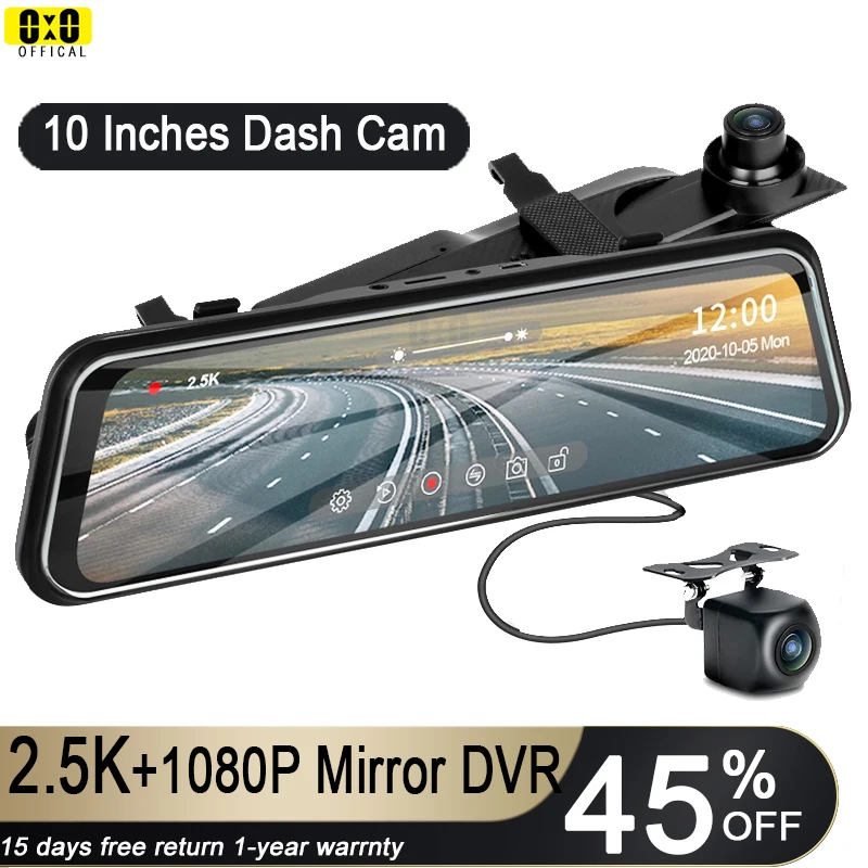 

Гмаи UltraHD 2,5 K потоковый медиа-10 дюймов Видеорегистраторы для автомобилей зеркало Регистраторы Dash Cam Регистратор 1080P зеркало заднего вида Кам...