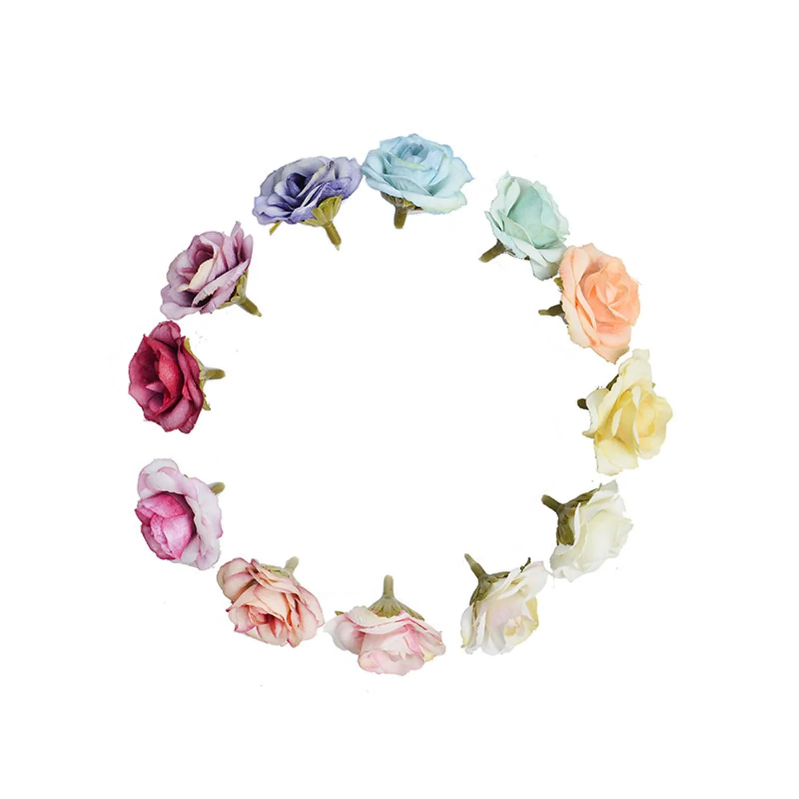 

Artificial Rose Heads Shape Flower Silks Handmade Party Fake Bouquet Wedding Decor FOU99