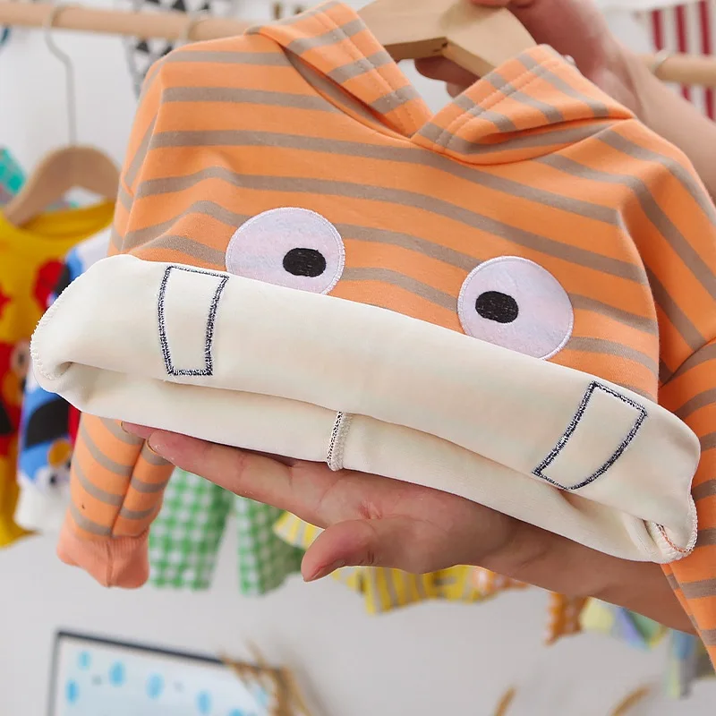 

Winter Baby Girl Clothes Suit Fashion Children Boys Cartoon Thick Hoodies Pants 2Pcs/sets Toddler Casual Costume Kids Tracksuits