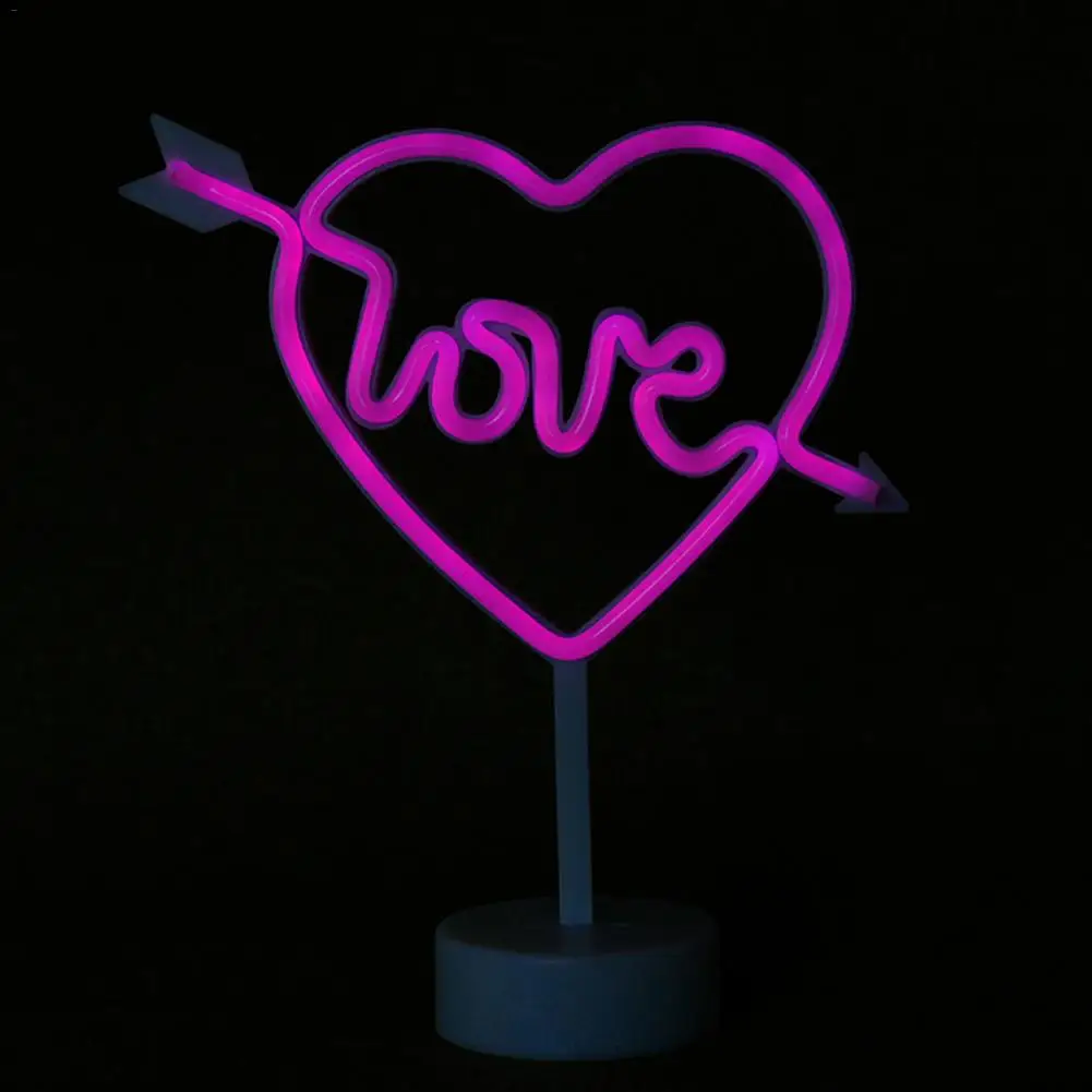 Светодиодная неоновая вывессветильник в форме сердца инновационная настольная
