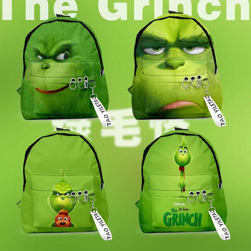 

Cute Grinch Backpack Bag School Bags Max Dog Anime Figures Kids Big Capacity Travel Bag Girls Boys Christmas Gifts Birthday
