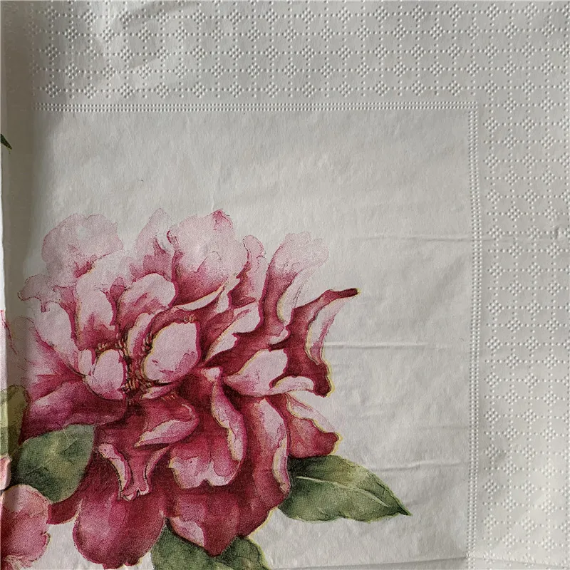 Салфетки бумажные салфетки масло Ремесло цветочный узор винтажный пион рукоятка