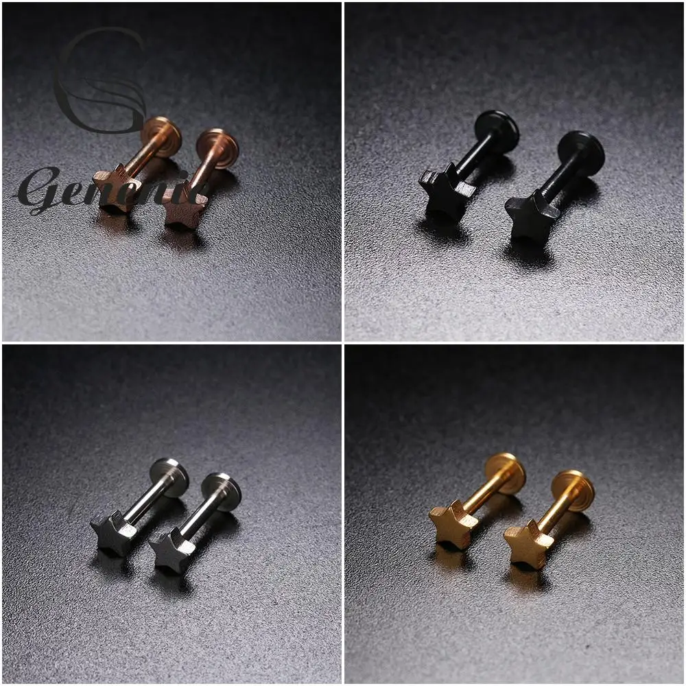 2 шт. или 1 пирсинг уха для губ тела Лабрет хрящевая спираль звезда штангой Бар