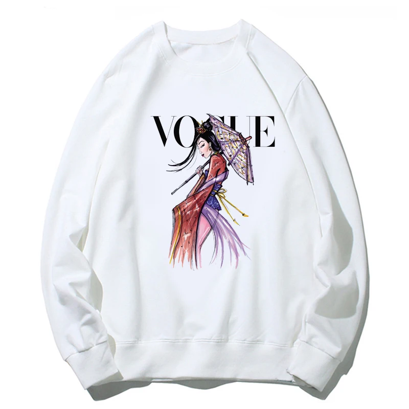 Женские толстовки с графическим принтом забавная принцесса Vogue Harajuku Kawaii