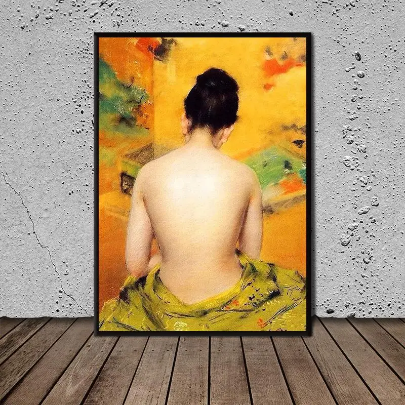 

Back of A Nude Canvas Paintings Wall Art Posters Print Pictures for Living Room Home Dcor