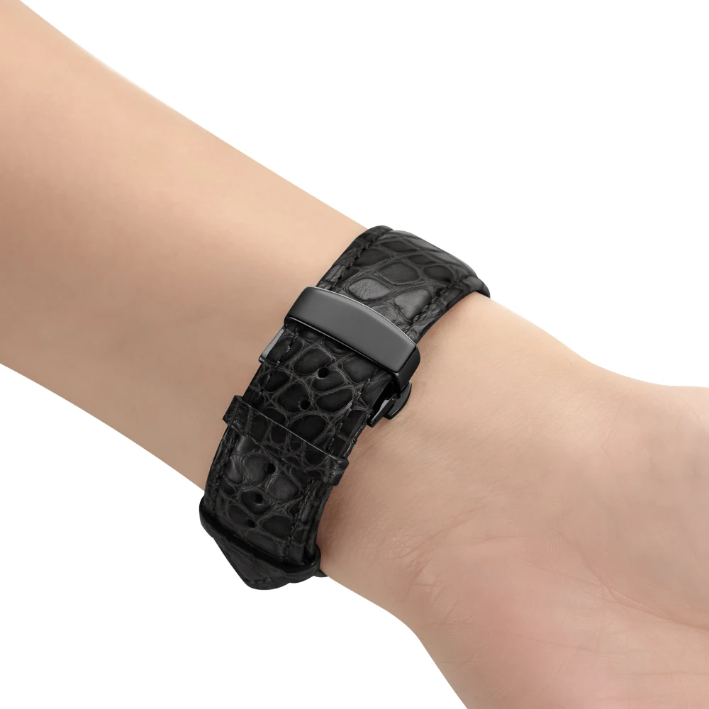 Кожаный ремешок с крокодиловой кожей для Apple watch band 44 мм 40 Лучший производительный