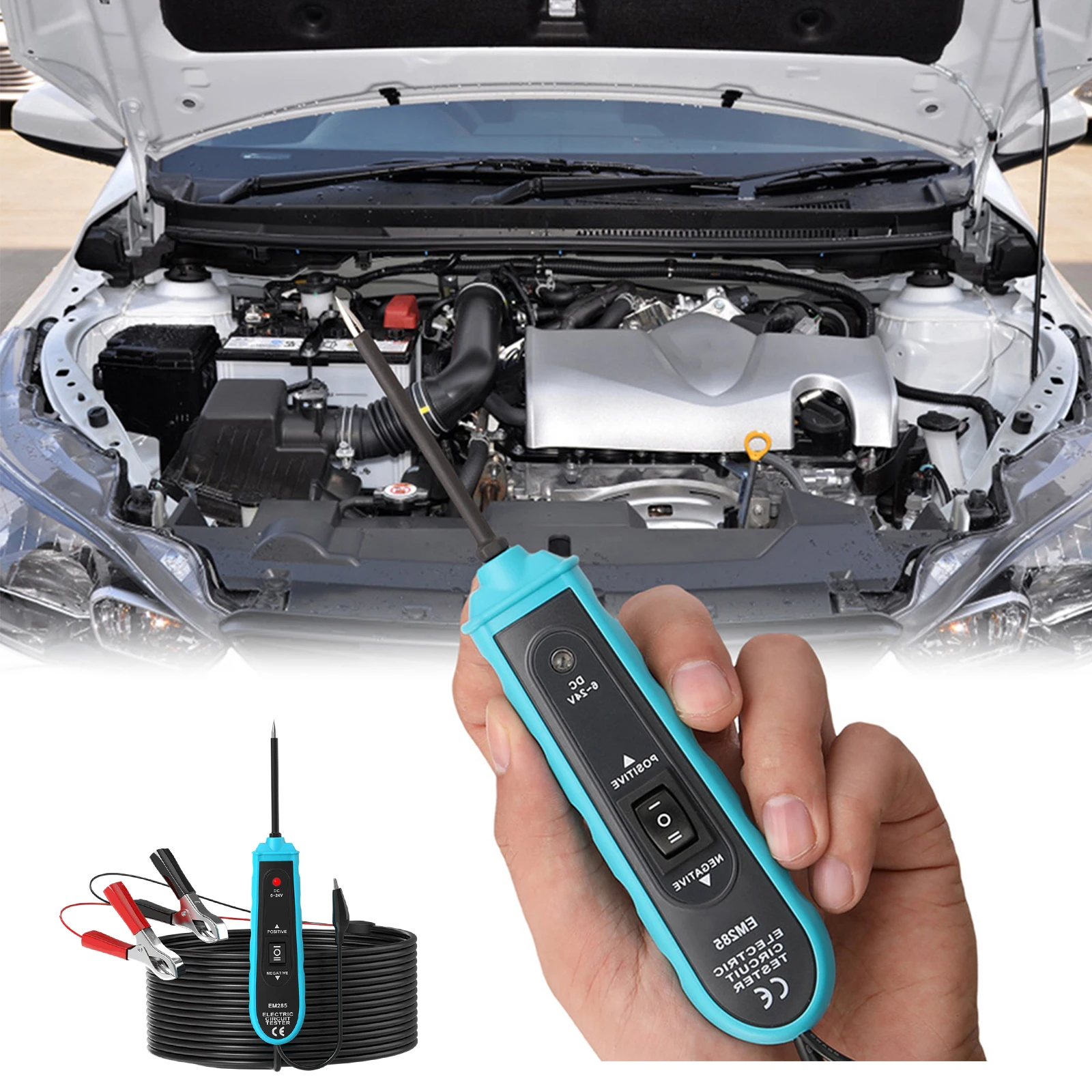 

EM285 Automotive Electric Circuit Tester Car Electrical System Tester 6-24V Support Track And Locate Short Circuits Test Tools