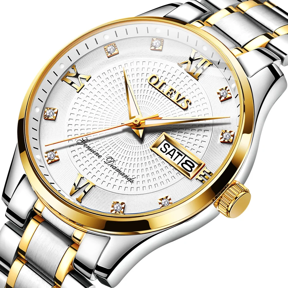 OLEVS мужские часы Лидирующий бренд из нержавеющей стали деловые наручные