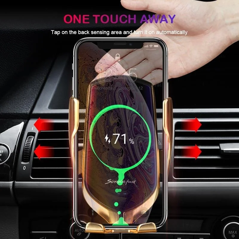 Автоматическое Индукционное автомобильное зарядное устройство Qi для Samsung S21 S20 FE