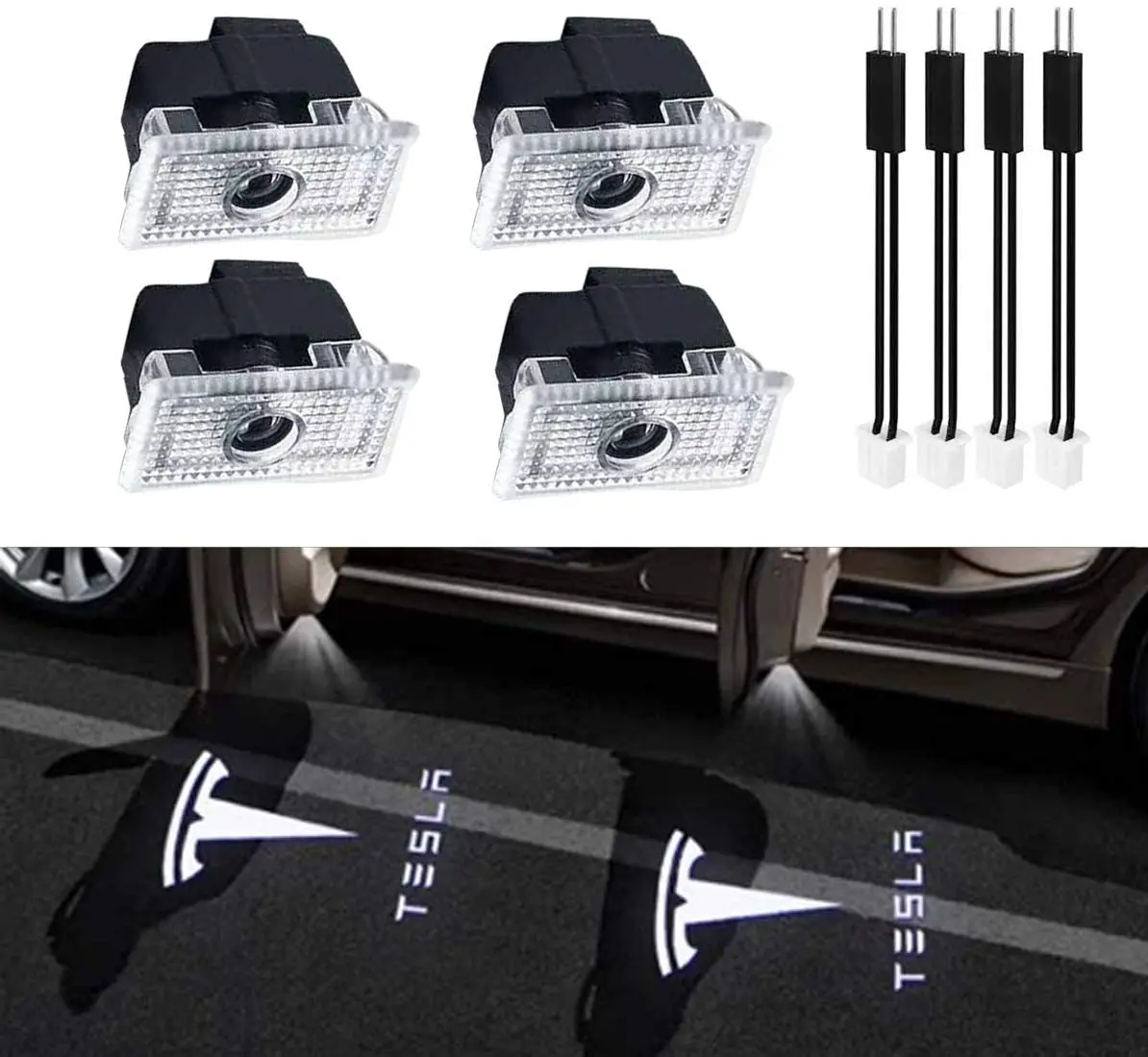 

OMT 2Pcs 4Pcs Superbright Cool Phantom Led Welcome Lights For Tesla Interior Accessories Lights Model 3 S Model Y Model X