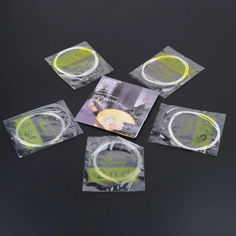 

10pcs/set 0100 Oud Strings Clear Nylon String Silver Plated Copper Alloy Wound