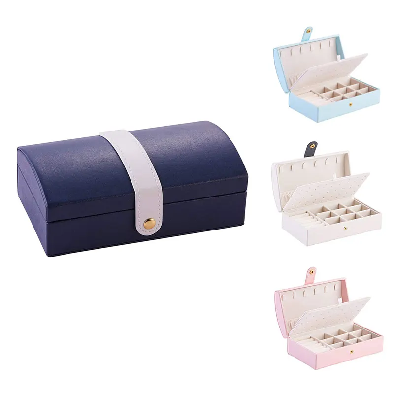 

Небольшой портативный органайзер для ювелирных изделий, чехол из искусственной кожи для украшений, коробка для драгоценностей для девочек
