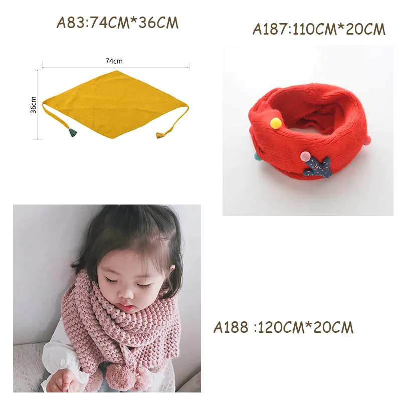 

Autumn Winter New Boys Girls Warm Scarf Sweet Wild Cartoon Cactus Decoration Cute Baby Solid Color Thick Knitted Collar A187