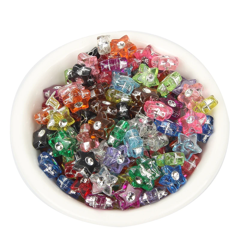 100 шт прозрачные звезды Стразы акриловые бусины для изготовления ювелирных