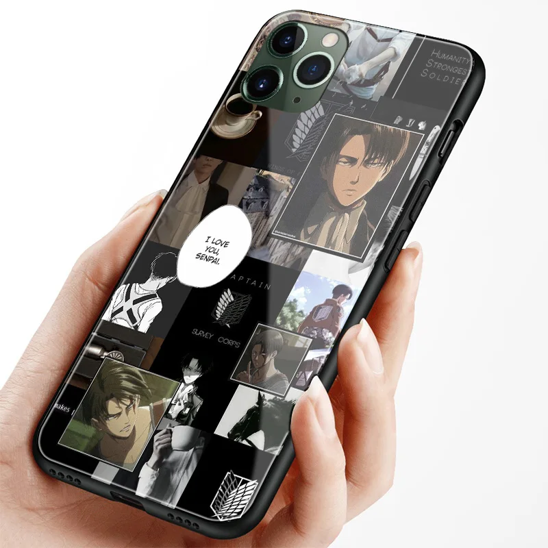 Чехол для телефона Levi Ackerman Attack on Titan стеклянный корпус iPhone SE 6s 7 8 x xr xs 11 12 mini pro max