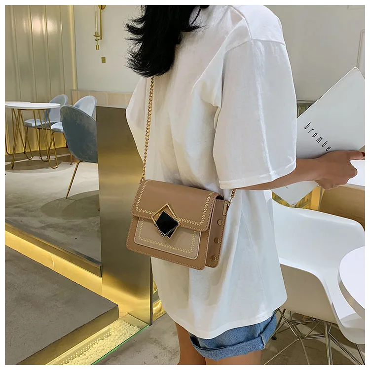 Chain Pu Leather Crossbody Bags For Women Small Shoulder Messenger Bag Special Lock Design Female Travel Handbags