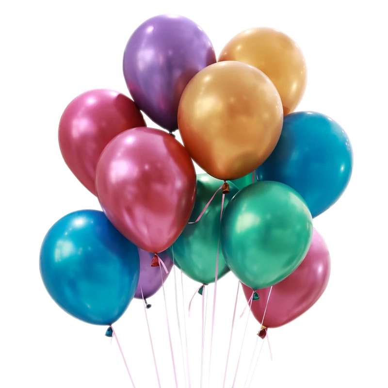 

Wholesale 100pcs 12inch Chrome gold balloon flashing metal balloon Thick Latex Balloons Wedding Decoration Metallic Balloons