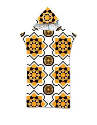 Пончо с капюшоном для взрослых быстросохнущее пляжное полотенце из микрофибры