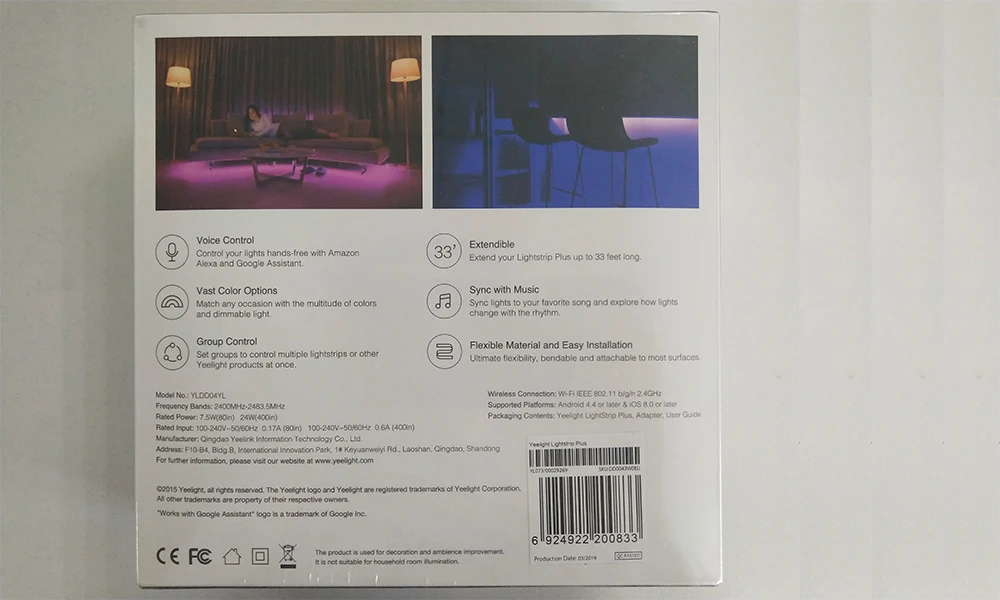 Xiaomi Yeelight умный красочный атмосферный светильник 2 м Xiao mi Home APP RGB светильник s работа с Alexa Google Assistant Homekit