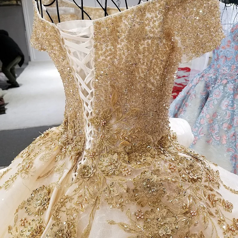 LS62771 королевский золотой блестящий участник платье с плеча зашнуровать назад
