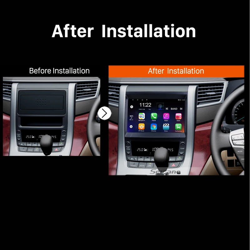 Seicane Android 10 0 четырехъядерный GPS Navi для 2008-2014 Toyota ALPHARD/Vellfire ANH20 8-дюймовый