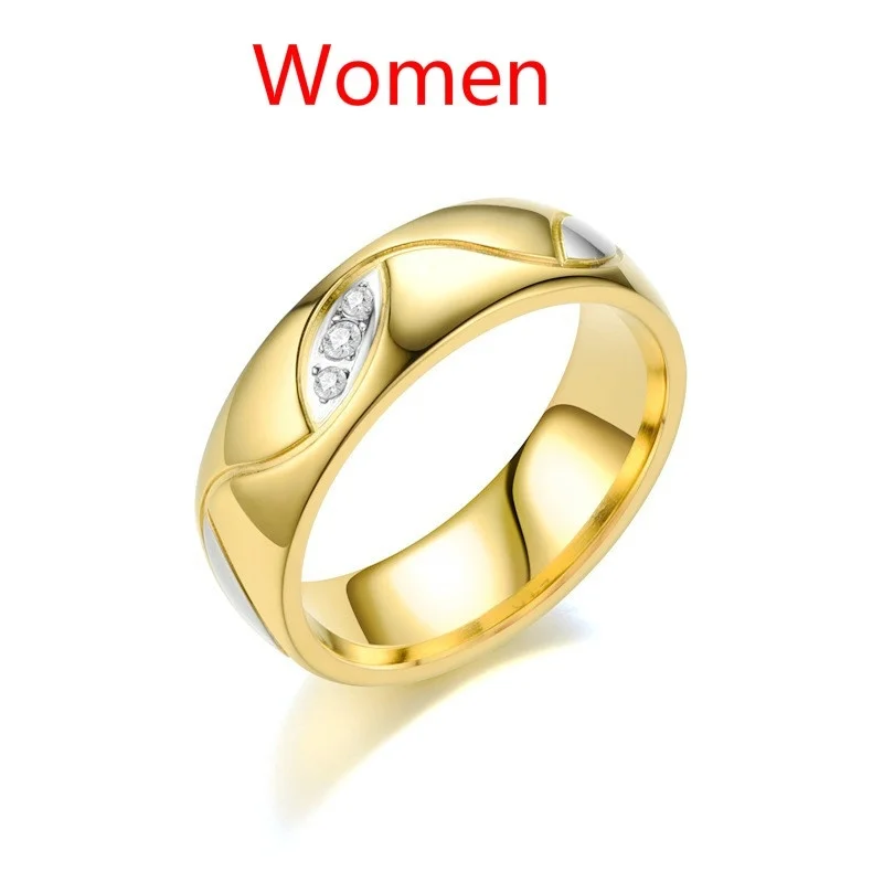 Классическое кольцо из нержавеющей стали для мужчин и женщин обручальное с