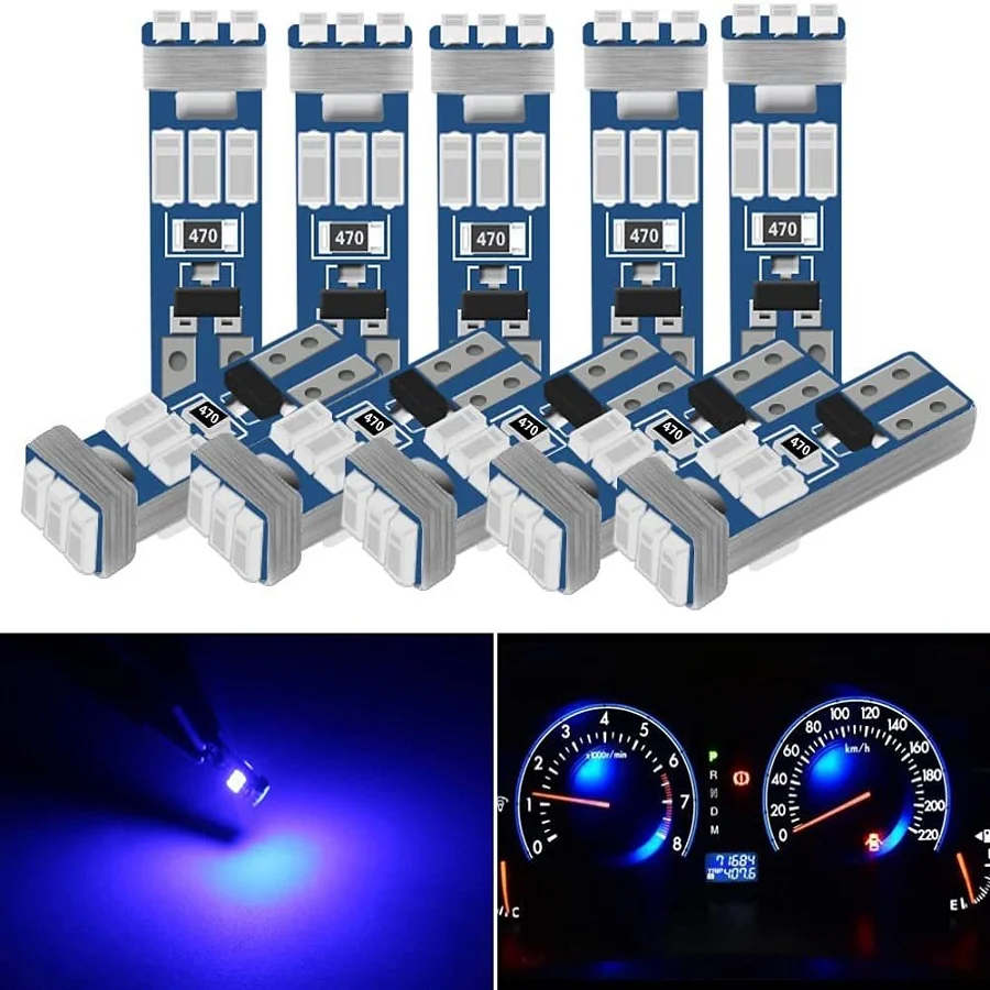 

100Pcs t5 w3w w1.2w Car Instucment Light Auto Car 3014 9smd Interior For Nissan Dashboard Lights 12V Panel Led Bulb White Red