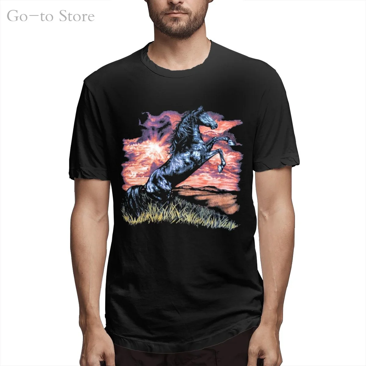 

Charlie's Horse Cool And Funny Short Sleeved Casual Fashion Cotton T-shirt