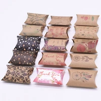 10pcs 8x5cm mini candy box pillow shape kraft paper boxes wedding birthday baby shower favors package supply christmas gift bags