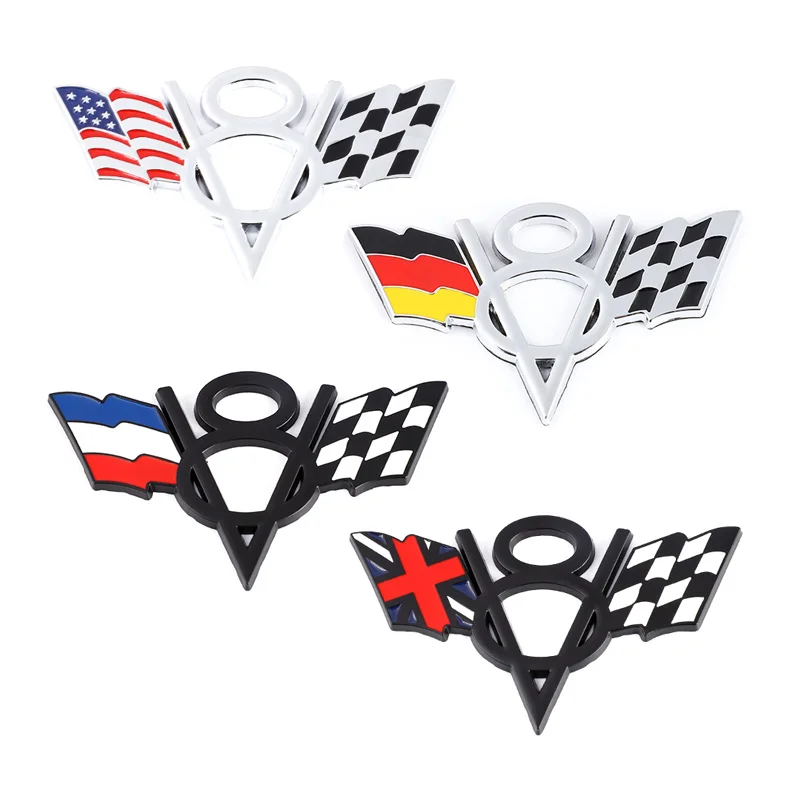 V8 США Великобритания Франция Германия Италия эмблема-наклейка на автомобиль Badge