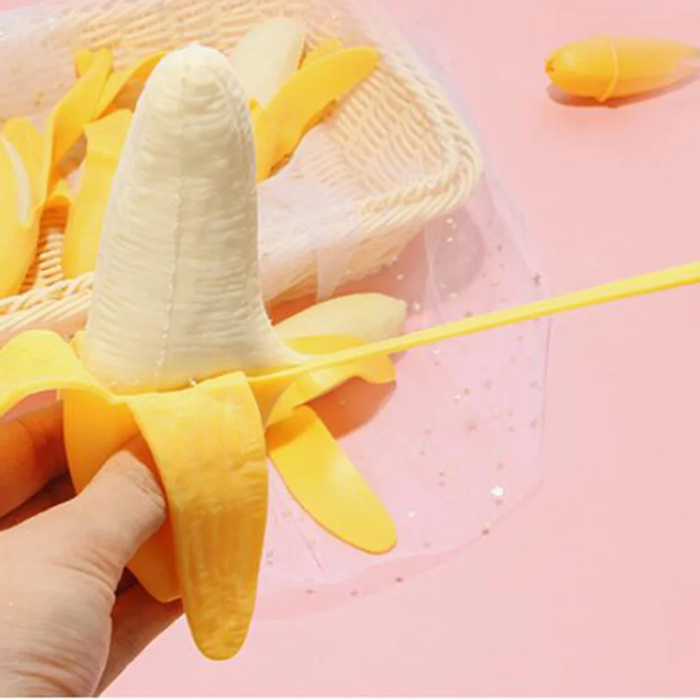 1Pc Wacky Prank Funny Banana Shaped Plastic Squeezing Toys Stress Relief for April Fool's Day | Игрушки и хобби