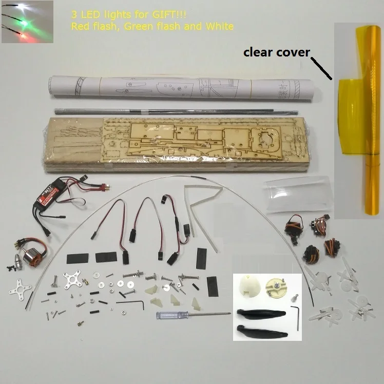 1550 мм DIY Balsa RC планер комплект желтый или белый на выбор DBRGK01 - Цвет: Clear PNP