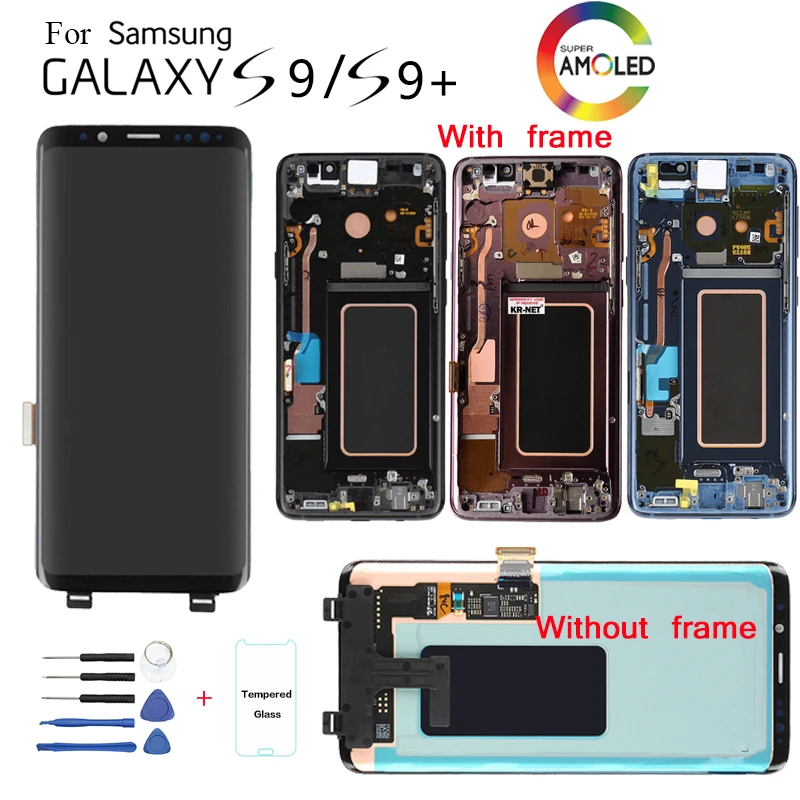 Оригинальный дисплей для SAMSUNG Galaxy S9 + Plus G960 G965 с сенсорным экраном дигитайзер в