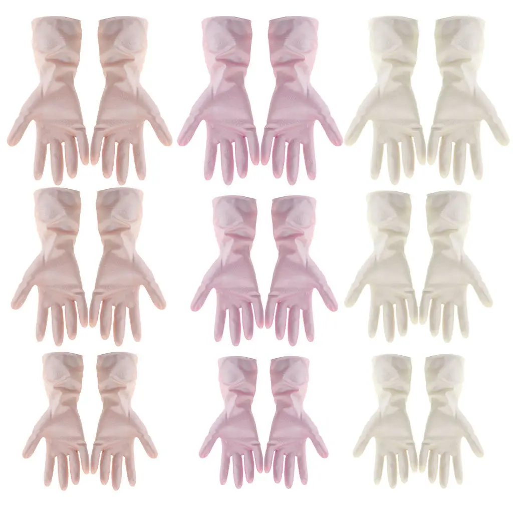 

PVC Rubber Dish Washing Gloves Kitchen Bathroom Laundry Household