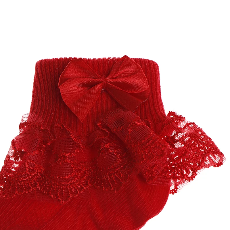 

Natural Color Patchwork Pure Color For Girls Womens Autumn Wear Retro Lace Ruffle Frilly Ankle Socks Short Socks